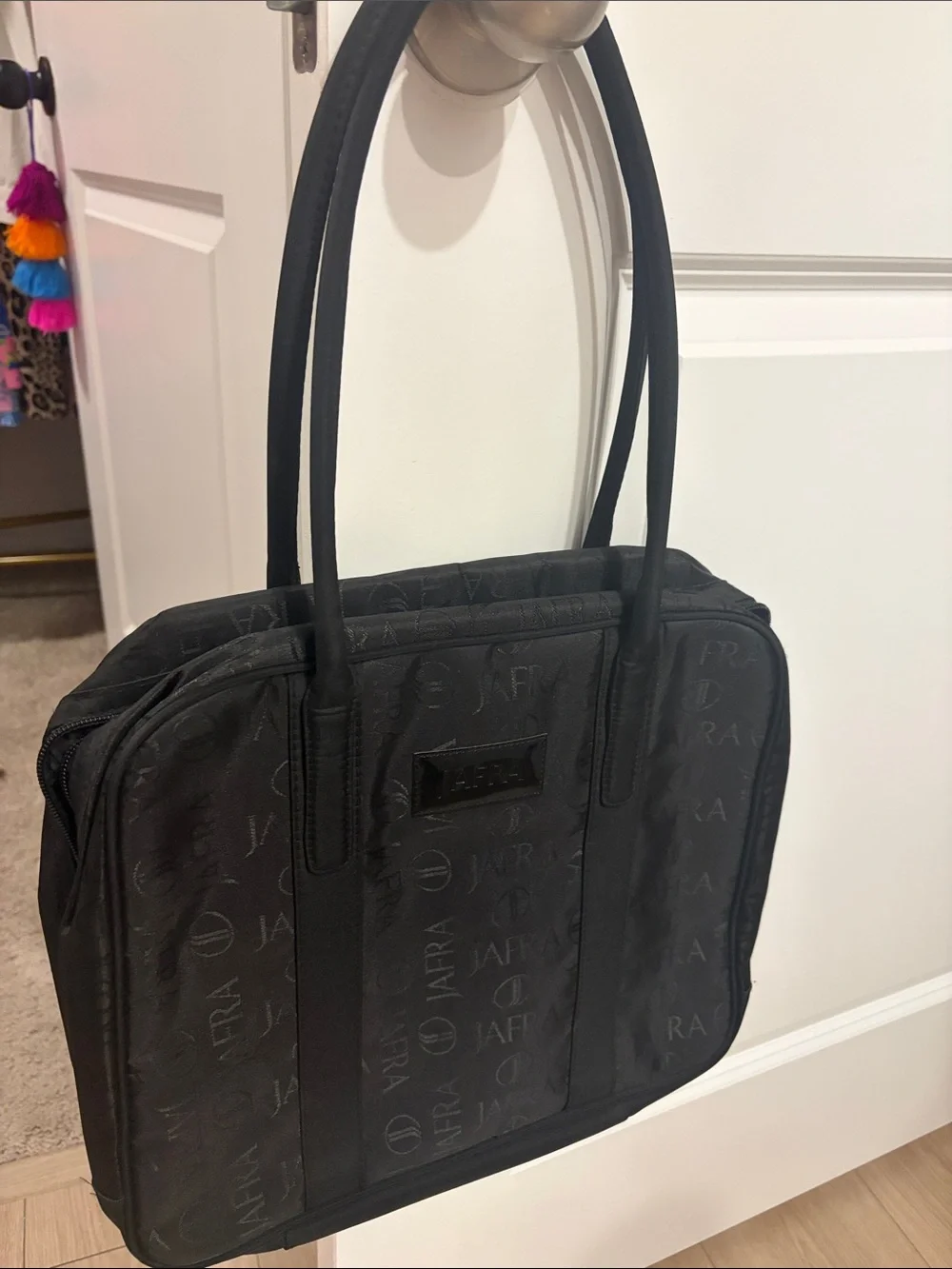 Vintage JAFRA Black large makeup shoulder bag